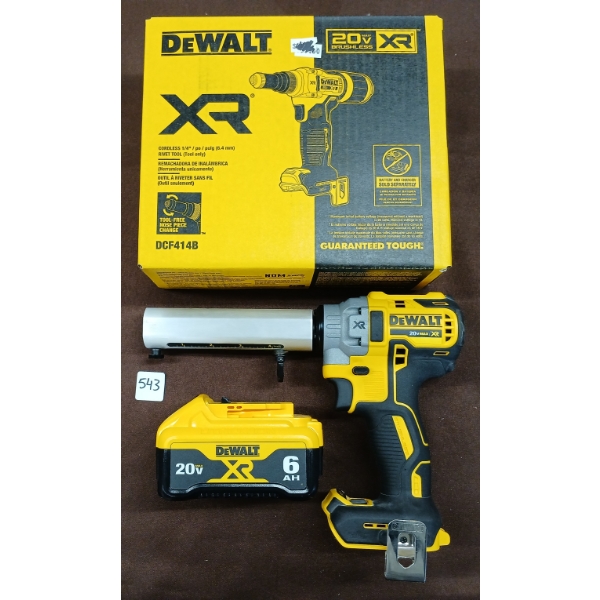 LOT OF 3 - DEWALT CABLE STRIPPER, BATTERY, RIVET TOOL - NIB