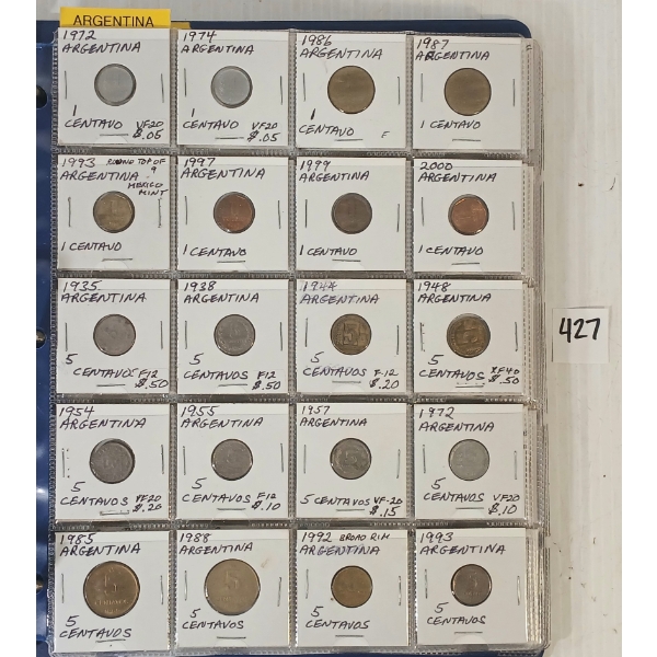 WORLD COINS BINDER - INCL AFGAHNISTAN - ARUBA
