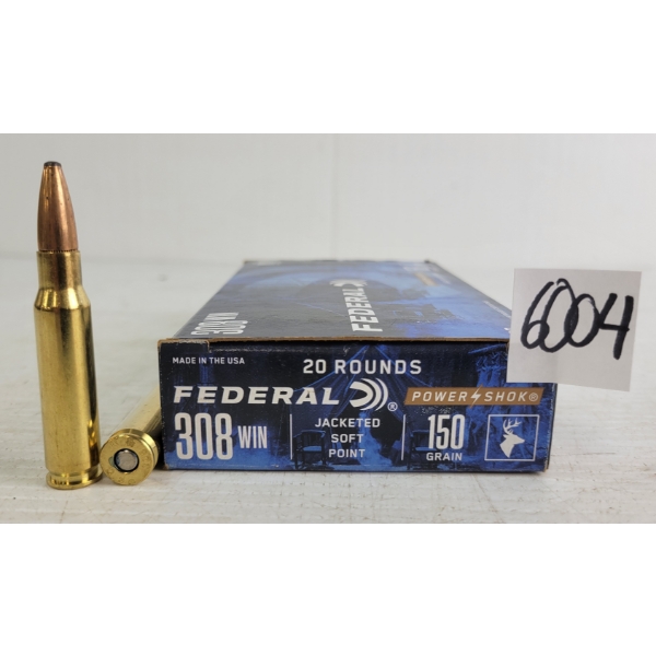 AMMO: 20X FEDERAL .308WIN - 150GR - JSP