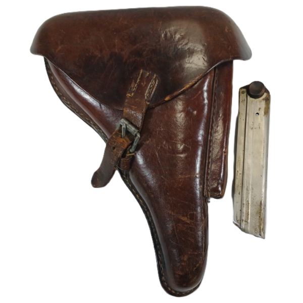 LEATHER LUGER PISTOL HOLSTER W/ MAG & TOOL - PAL REQ.