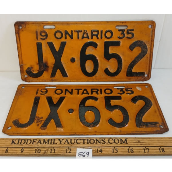 PAIR OF 1935 ONTARIO LICENCE PLATES