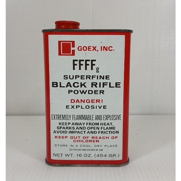 POWDER: GOEX FFFFG SUPERFINE BLACK RIFLE POWDER - 0.5LBS 