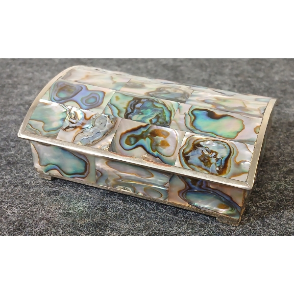 ABALONE SHELL & ALPACA SILVER TRINKET BOX