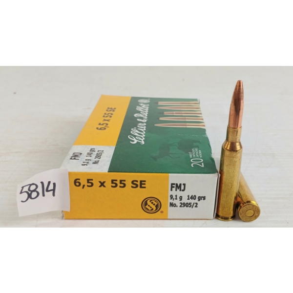 AMMO: 20X S&B 6.5X55SE - 140GR - FMJ