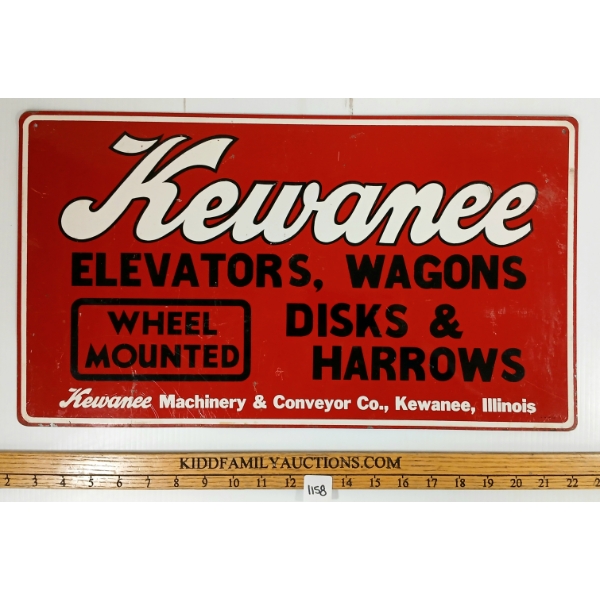 KEWANEE ELEVATORS, WAGONS DISKS & HARROWS SST SIGN