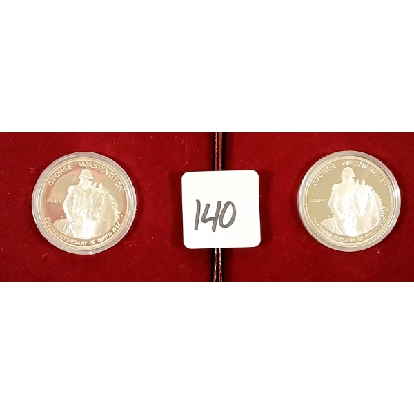 LOT OF 2 - 1982 U.S. PROOF COMMEMORATIVE HALF DOLLARS - 90% SILVER