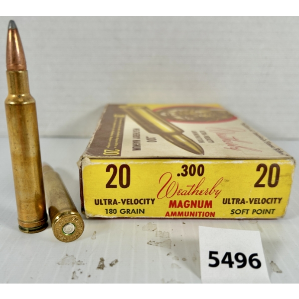 AMMO: 20X WEATHERBY .300 WBY MAG - 180 GR SP