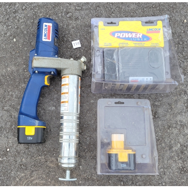 LINCOLN BATTERY GREASE GUN W/ ACCESS