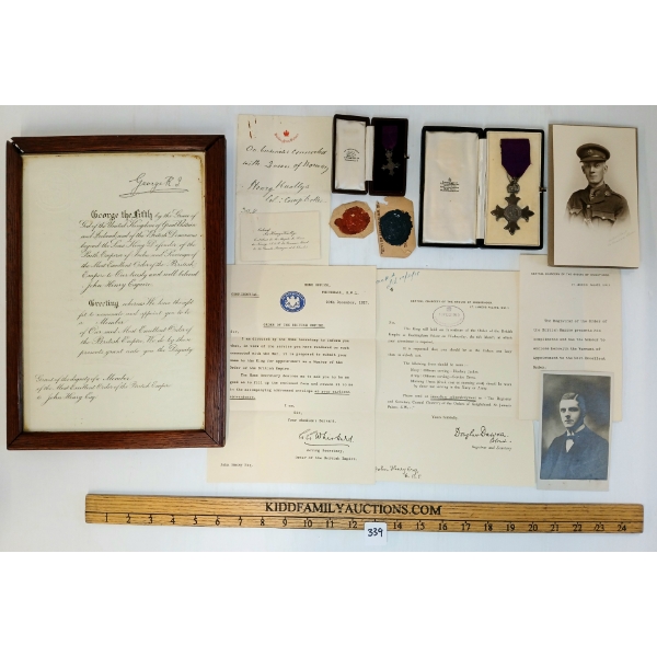 JOB LOT - WWI ORDER BRITISH EMPIRE MEDAL W/ PHOTOS & DOCUMENTS