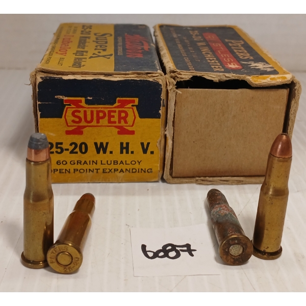 AMMO: 53X PETERS & WESTERN SUPER X .25-20 WIN & WHV - 60GR 