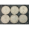 Image 2 : LOT OF 6 - 1955, 1956, 1960, 1962, 1963 CDN 25 CENT COINS