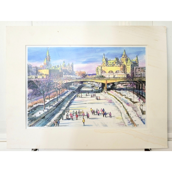 RIVER ICE SKATING BY YAO WEN KIN - PRINT ON BOARD