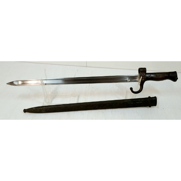 FRENCH MODEL 1892 MANNLICHER BERTHIER BAYONET W/ SCABBARD 
