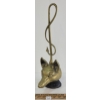 BRASS FOX DOOR STOP - MARKED PEERAGE ENGLAND