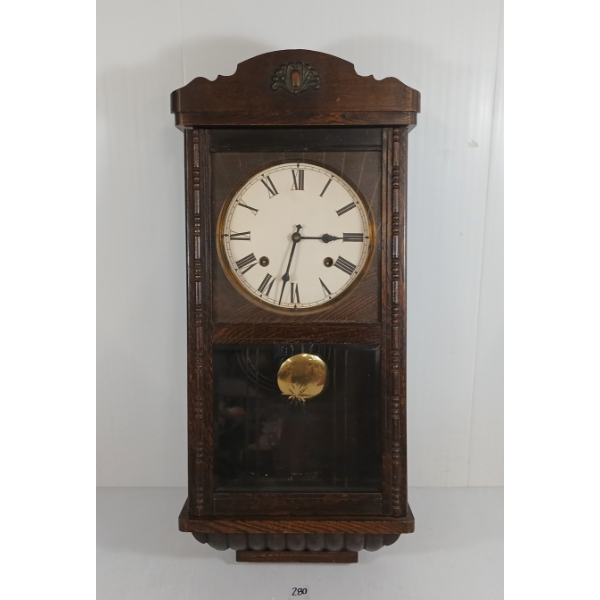 UNKNOWN DARK WOOD WALL CLOCK