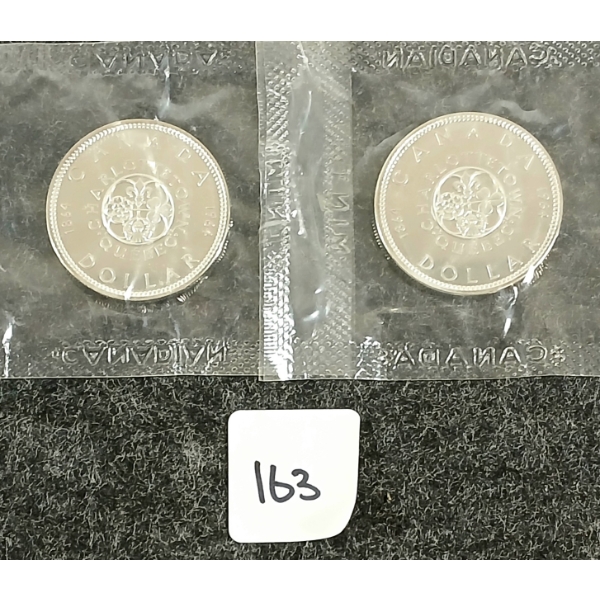  LOT OF 2 - 1964 CDN SILVER DOLLARS - CHARLOTTETOWN