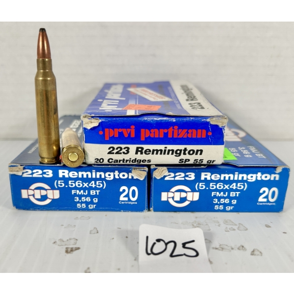 AMMO: 60X PPU .223 REM - 55 GR SP & FMJ