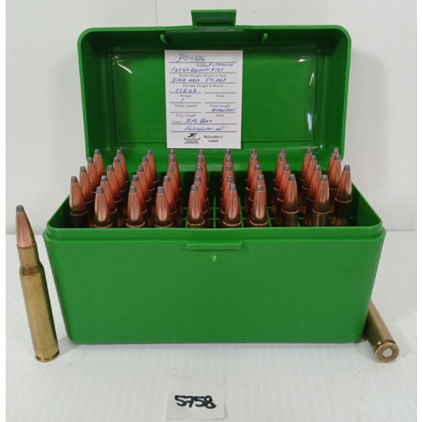 AMMO: 47X MIXED .30-06 SPRG - 165GR - HORNADY - RELOADS