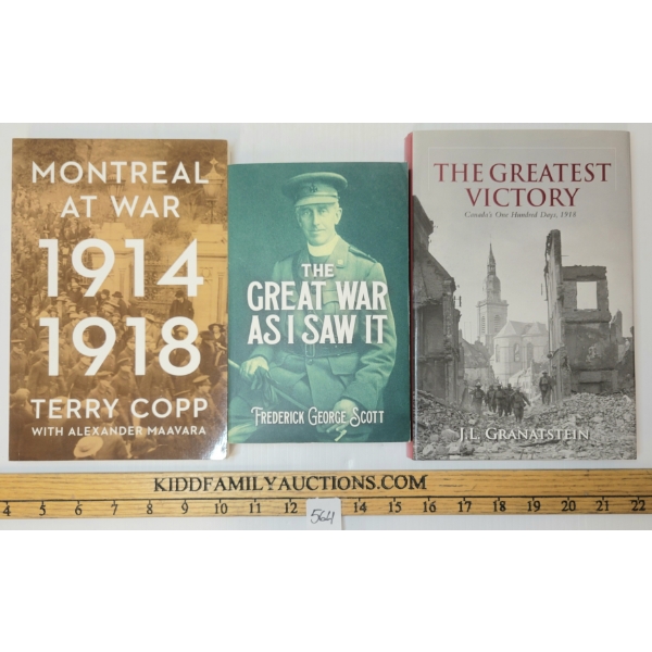 LOT OF 3 - "THE GREAT WAR AS I SAW IT", "THE GREATEST VICTORY" & "MONTREAL AT WAR 1914-1918"