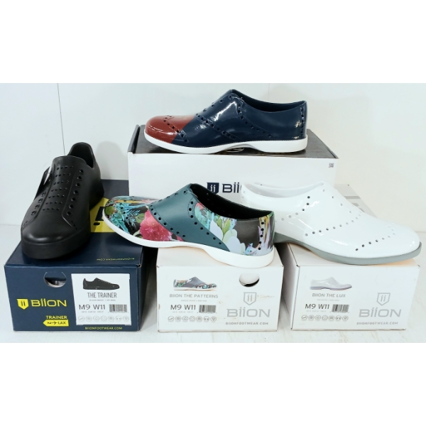 LOT OF 4 - BIION SHOES - FT THE TRAINERS, THE PATTERNS, THE LUX & DC STYLES