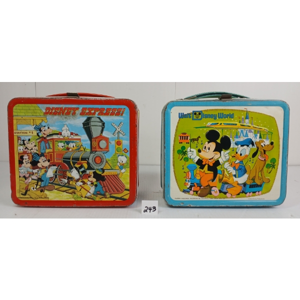 LOT OF 2 - WALT DISNEY WORLD & DISNEY EXPRESS TIN LUNCH BOXES