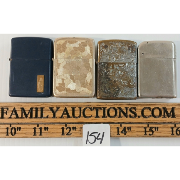 LOT OF 4 - ZIPPO, PRINCE, BOWERS & STORM KING - MID 20TH CENTURY