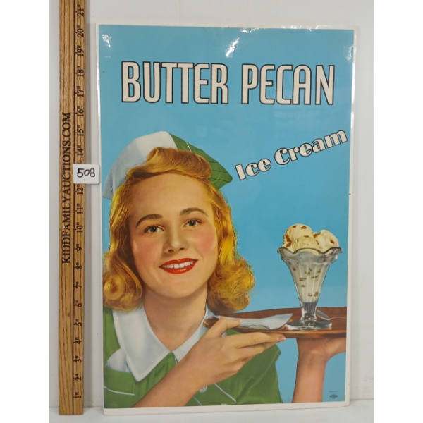 BUTTER PECAN ICE CREAM - POSTER ON BOARD