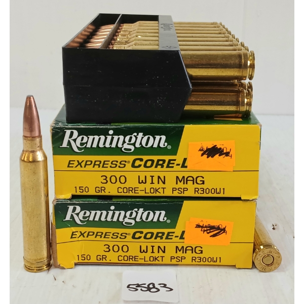 AMMO: 40X REMINGTON EXPRESS CORE-LOKT .300 WIN MAG - 150GR - CORE-LOKT PSP