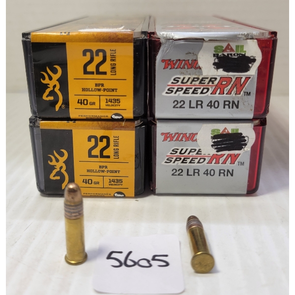 AMMO: 400X BROWNING & WINCHESTER SUPER X .22 LONG - 40GR - RN & HP