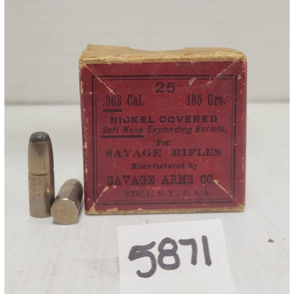 BULLETS: 21X SAVAGE ARMS CO. .303 185 GR.