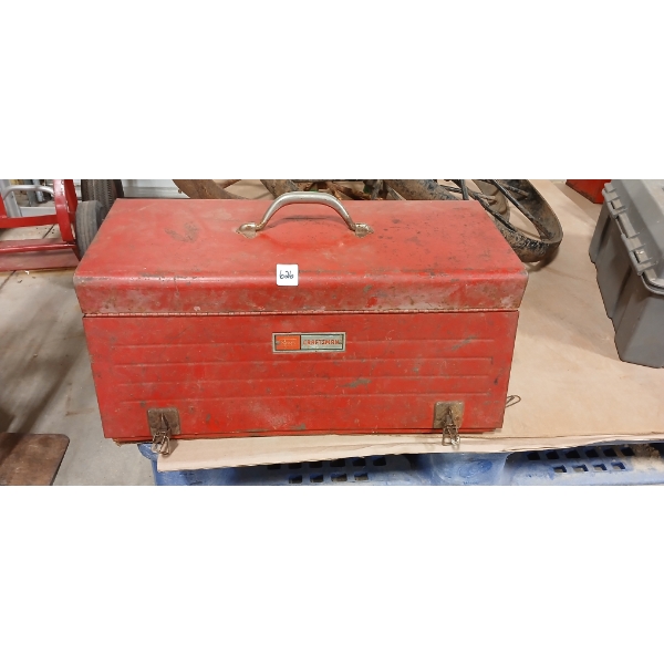 SEARS CRAFTSMAN TOOLBOX W/ CONTENTS - SCREWDRIVERS, WRENCHES, SOCKETS, ETC