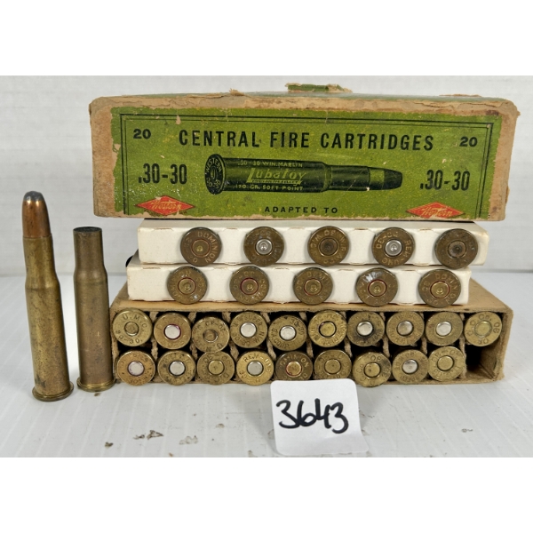 AMMO / BRASS: 20X LIVE & 20X BRASS MIXED .30-30 WIN