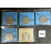 Image 1 : LOT OF 5 - 1942 & 1947 CDN SILVER 50 CENT COINS - CCCS & ICCS GRADED