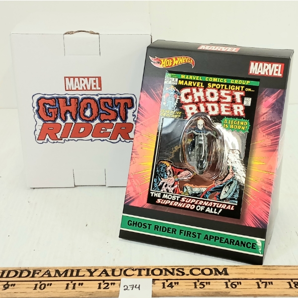 HOTWHEELS DIECAST MARVEL GHOST RIDER & MOTORCYCLE