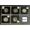Image 5 : LOT OF 5 - 1956-1959 CDN SILVER 25 CENT COINS 
