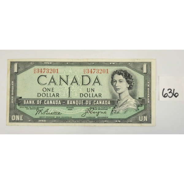 1954 CDN $1 BANKNOTE - DEVIL'S FACE