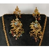 Image 2 : LOT OF 2 - BRUTALIST STYLE RHINESTONE NECKLACE & EARRINGS
