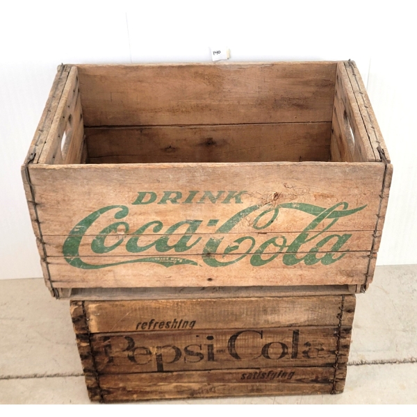 LOT OF 2 - PEPSI & COCA COLA CRATES