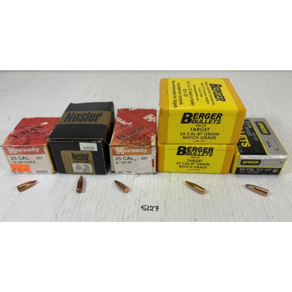 BULLETS: APPROX  300X .25 CAL- MIXED MFG