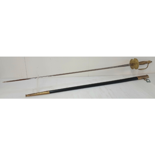 19TH CENT. FRENCH NAVAL OFFICER'S SWORD W/ SCABBARD