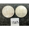 Image 1 : LOT OF 2 - 1963 CDN SILVER DOLLARS - VOYAGEUR 