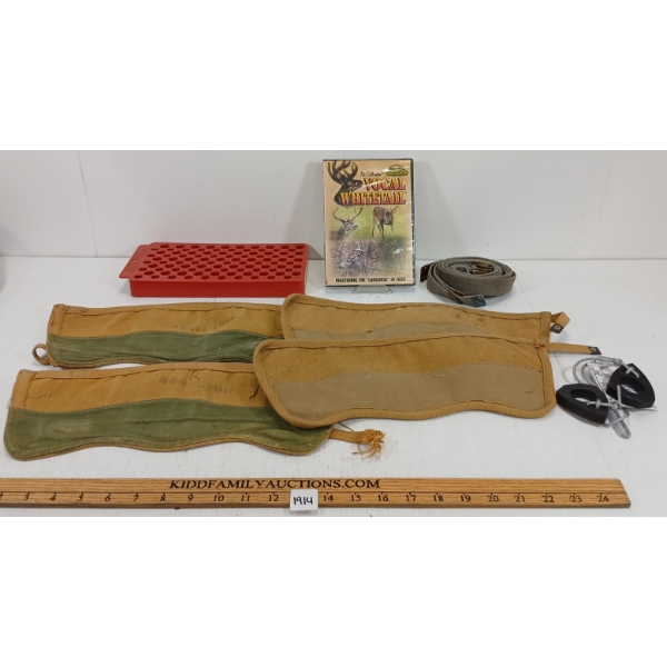 JOB LOT - CROSSBOW STRINGING AID, AMMO HOLDER & SLING ETC