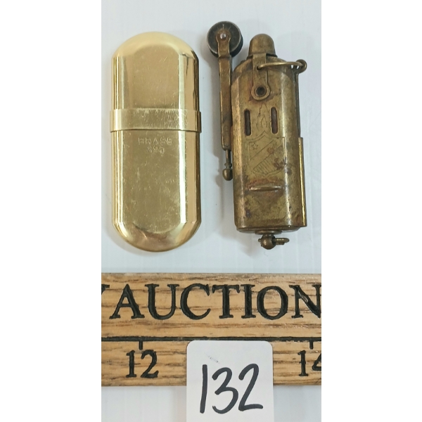 LOT OF 2 - BOWERS & BRASS NO. 5 TRENCH ART STYLE LIGHTERS