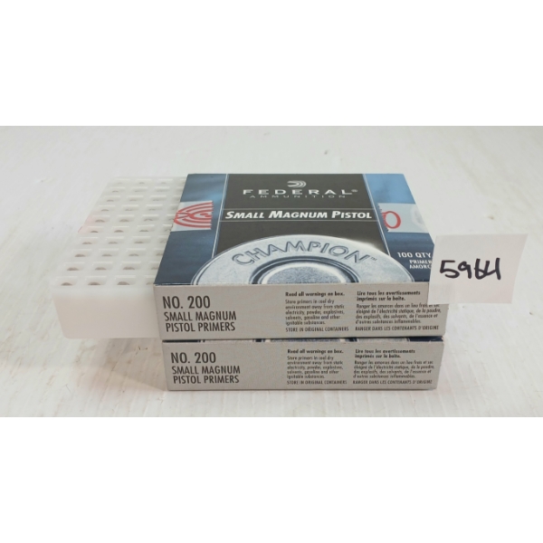 PRIMERS: 200X FEDERAL NO. 200 SMALL MAGNUM PISTOL PRIMERS