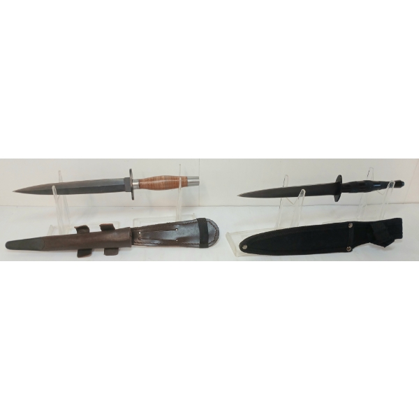 LOT OF 2 - DAGGERS W/ SHEATHS
