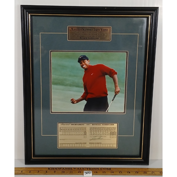1997 MASTER CHAMPION TIGER WOODS GOLF TOURNAMENT - COMMEMORATIVE FRAME