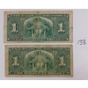 Image 2 : LOT OF 2 - 1937 CDN $1 BANKNOTES