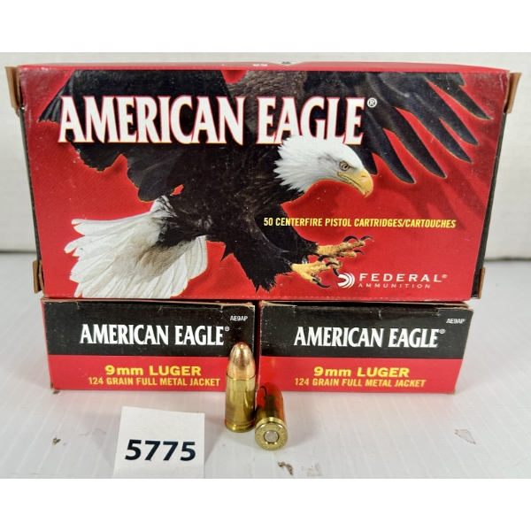 AMMO: 150X FEDERAL 9 MM - 124 GR FMJ