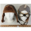 Image 2 : LOT OF 2 - PILOT'S HATS W/ AVIATOR GOGGLES