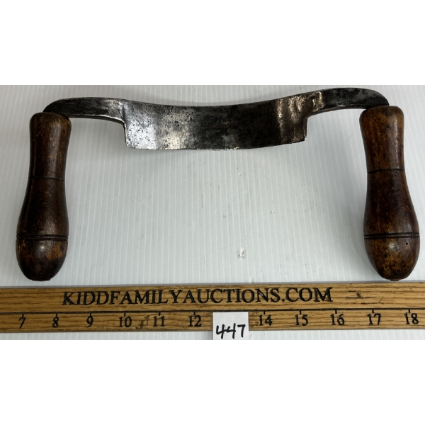 ENGLISH VICTORIAN STEEL / BOXWOOD COOPER'S DRAW KNIFE
